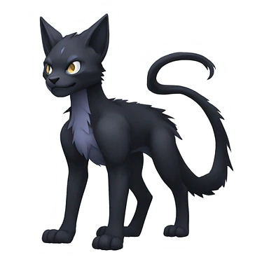 cool edgy dark-themed animal hybrid Fakemon full body sticker
