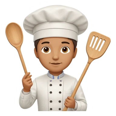 Create a highly polished, 3D game UI–style illustration of a chef.  sticker
