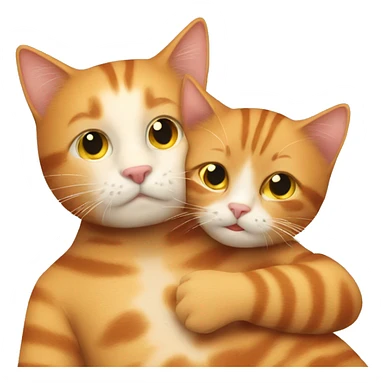 Ginger boy hugging a tabby cat sticker