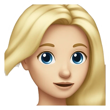 Blonde girl blue eyes holding spitz  sticker