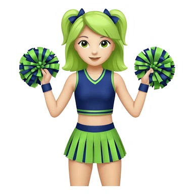 navy blue and lime green cheerleader outfit  sticker