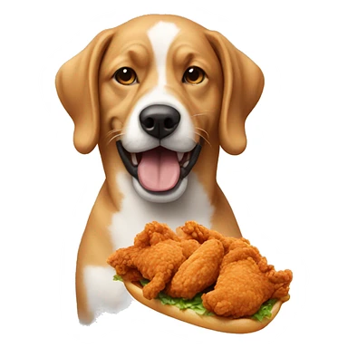 Dog eating fried chicken sticker