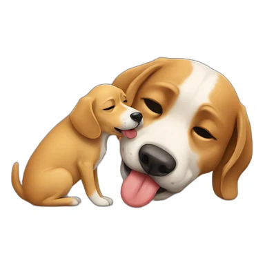 dog licking a dog sticker