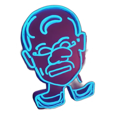 Juicy booty neon sign style man sticker