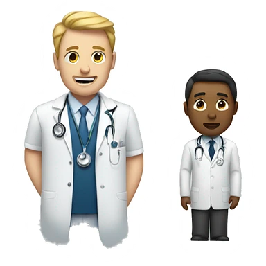 man with suit talking to a doctor sticker