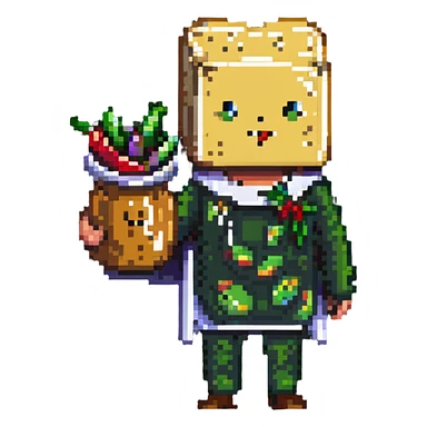 man dressed as a snack sticker