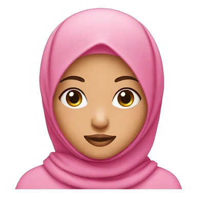 pink hijab girl wink face sticker