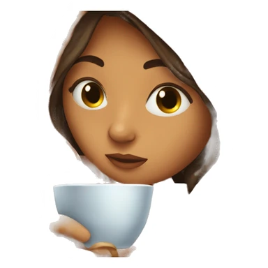girl inside a blanket sipping tea eyes closed sticker