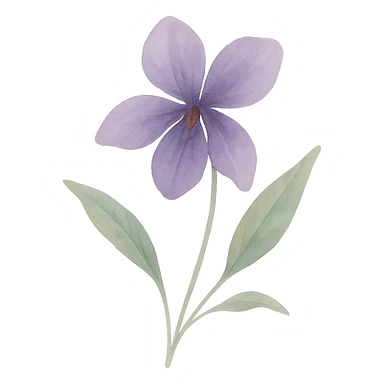 purple violet, flowing brushstrokes, rich purple colors, elegant shape, naturalistic leaves sticker
