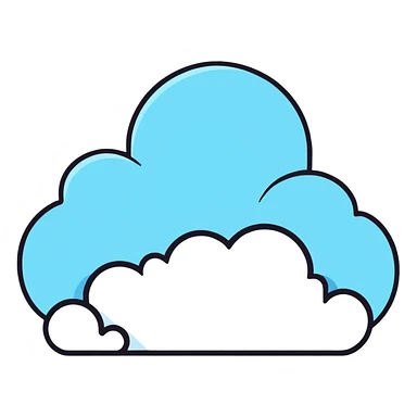 pastel blue cloud with twinkling stars sticker