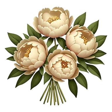 Beige Peonies bouquet sticker