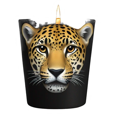 jaguar print candle- dark  sticker