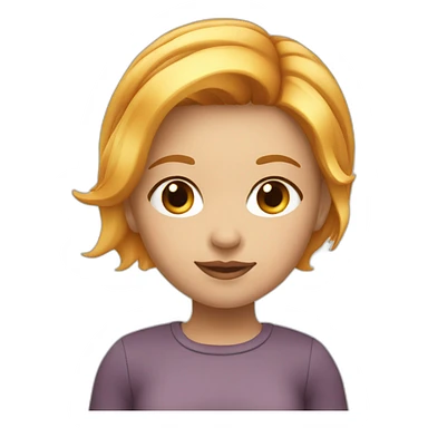 Girl, short blonde red tip hair with red tips hair sticker