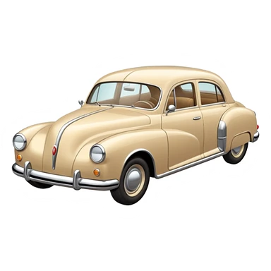 Beige retro long car sticker