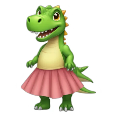 dinosaur-with-skirt sticker