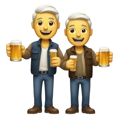 Two guys drinking Beer sticker