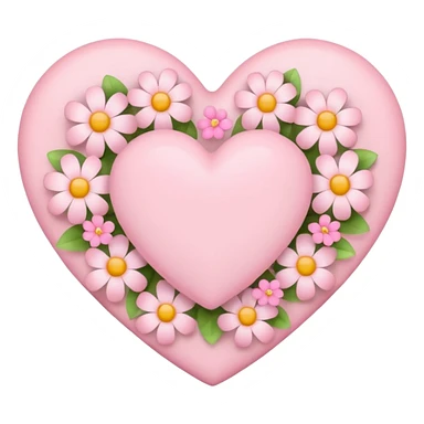 Emoji white heart with pink flowers sticker