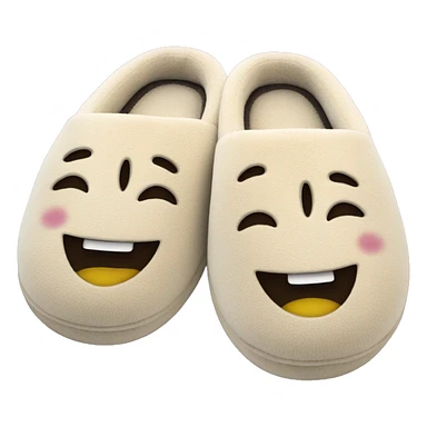 Smily face slippers sticker