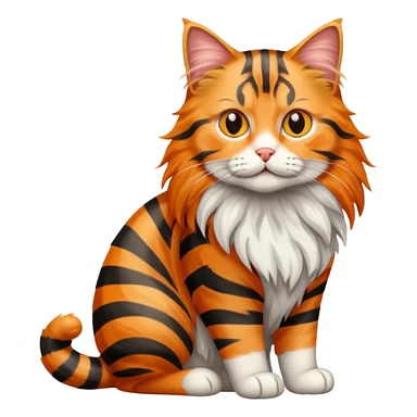 a long haired tabby cat full body sticker
