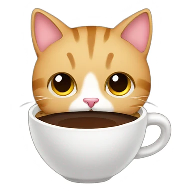 cat with a coffee sticker