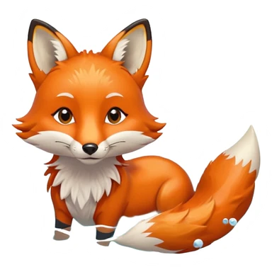 Fox Whearing earrings swimming at the beach sticker