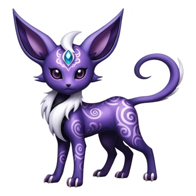 Shiny Exotic Badass Mystical Mysterious Gothic Espeon-Absol-Pokémon-Fakémon-hybrid-creature (full body) sticker
