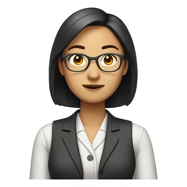a teacher with a strong Asian female professional feel sticker