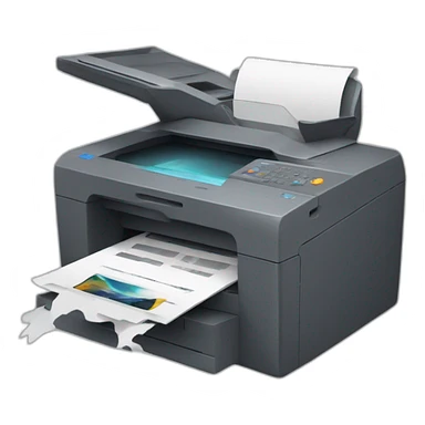 A printer with an exploded toner sticker