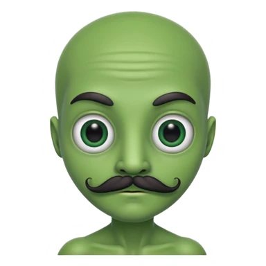 alien with mustache sticker