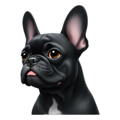 All black French bulldog sticker