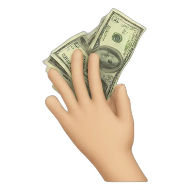 Hand with money sticker