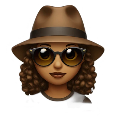 A brown child with a mask, sunglasses and a fashionable hat sticker