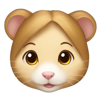 hamster girl Brown hairs sticker