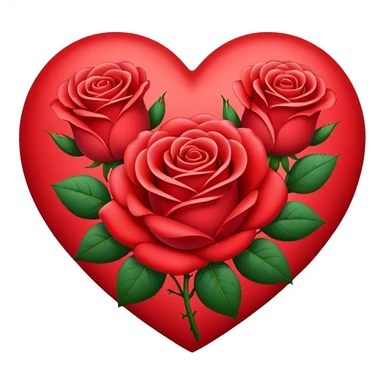 heart with rose flowers sticker