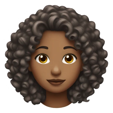 Girl with curly hair and make up sticker