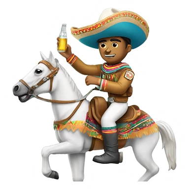 Mexican Astronout with a Corona Beer and a Mexican Sombrero riding a mexican horse  sticker