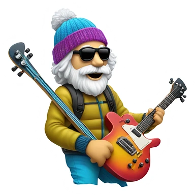 Jerry Garcia skiing  sticker