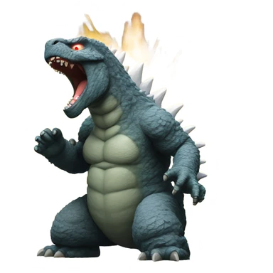 Godzilla shooting his atomic breath upwards sticker