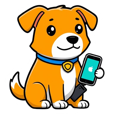 Dog with a iPhone  sticker