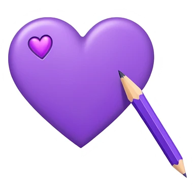 hand drawn letter with purple heart sticker