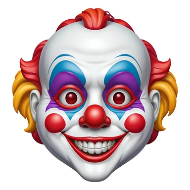 Mask – Painted clown mask with wide grin sticker