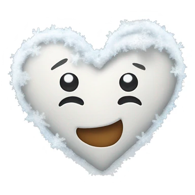 Letter snow heart sticker