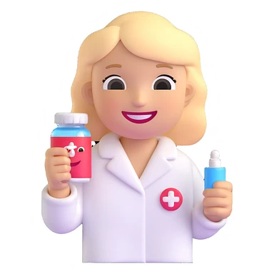 smiling character with bandaid and medicine sticker
