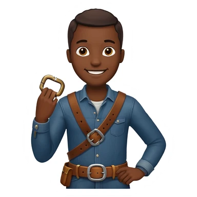 Black man with belt in his hand sticker