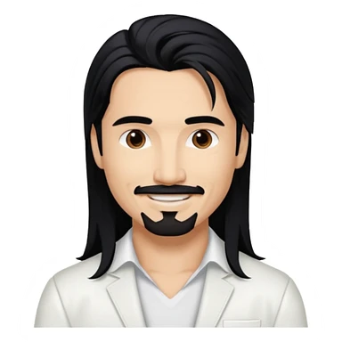 Kevin Richardson from Backstreet Boys with long black hair, white outfit sticker