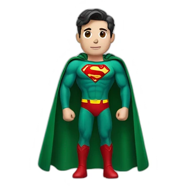 Superman wears forest green clothes sticker