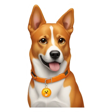 orange dogs with a koin icon on the collar sticker