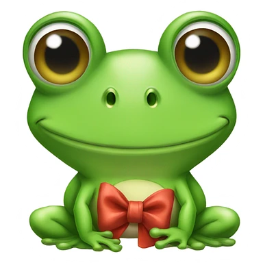 Frog with a bow  sticker