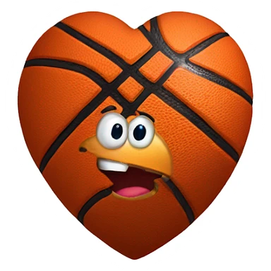 heart with basketball sticker