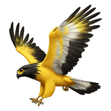 yellow and black hawk flying sticker